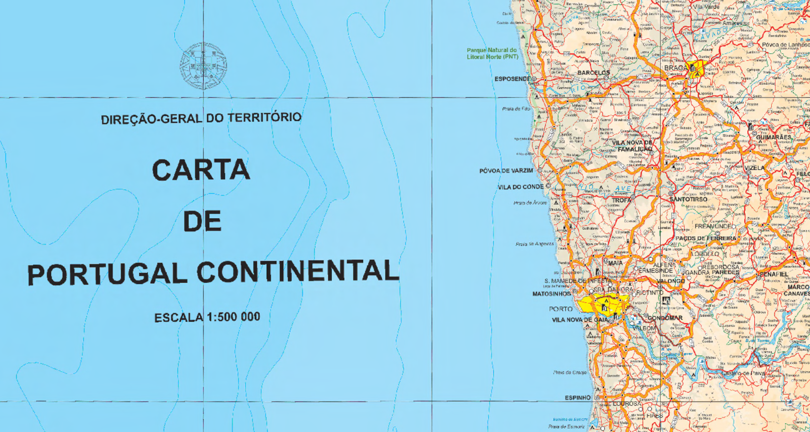 Alto mapa físico detalhado portugal com rotulagem. • adesivos para a parede  português, porto, cartografia
